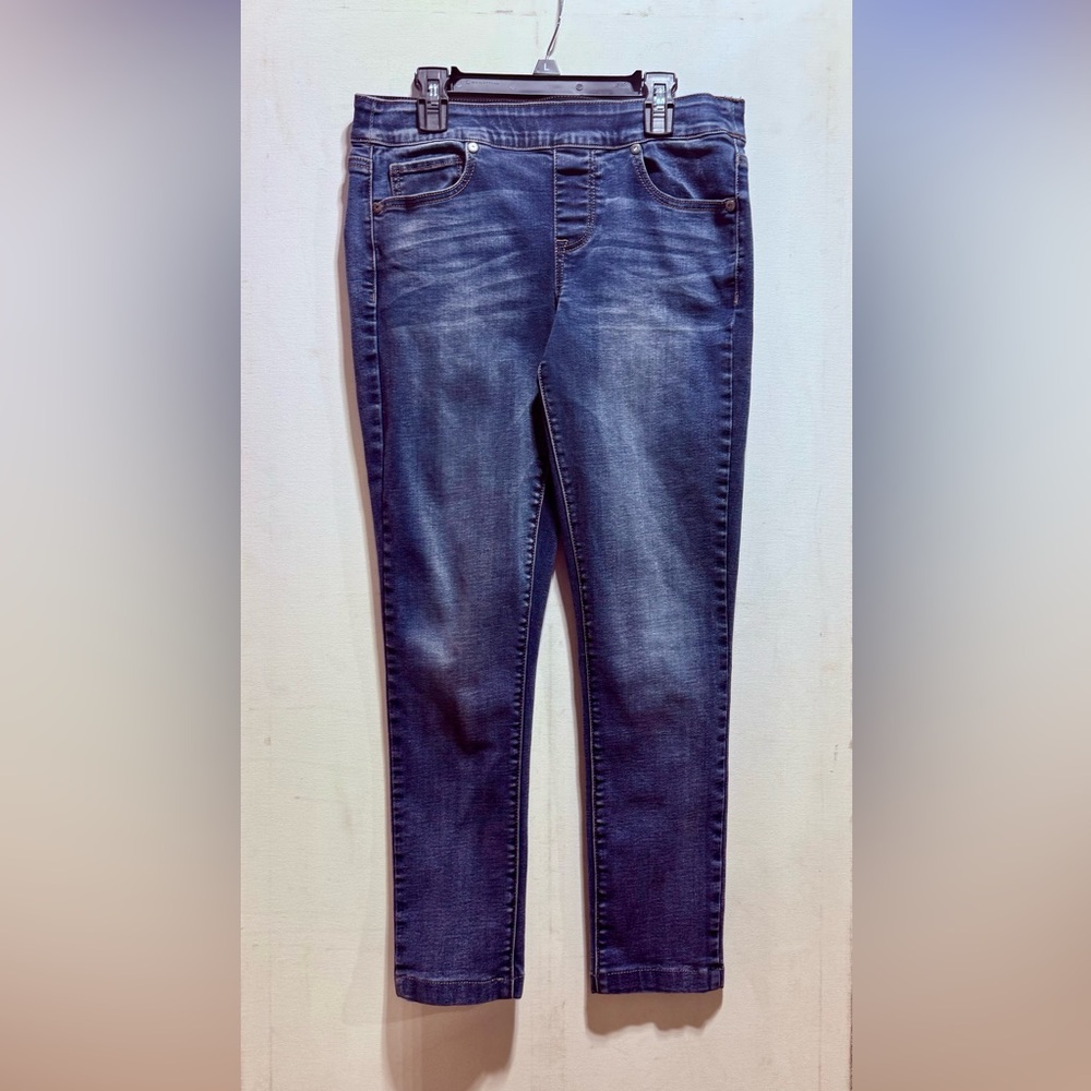 Maurices Blue Skinny Jeans with Faded Details